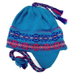 🍒 MURRAY MERKLEY 100% Wool Vintage Winter Toque Hat Intarsia Pattern Unisex